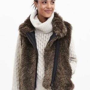 Banana Republic Faux Fur Moto vest